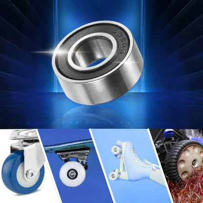 2 x 6x13x5mm Deep Groove Ball Bearings with Double Rubber Shield for Auto