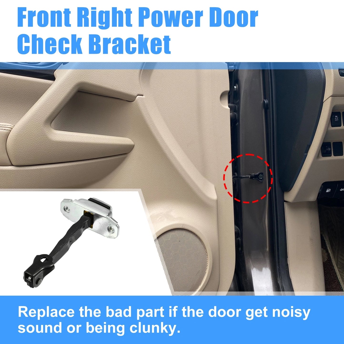 Front Right Door Hinge Check Arm Stop Strap for Kia Forte (2014-2018)
