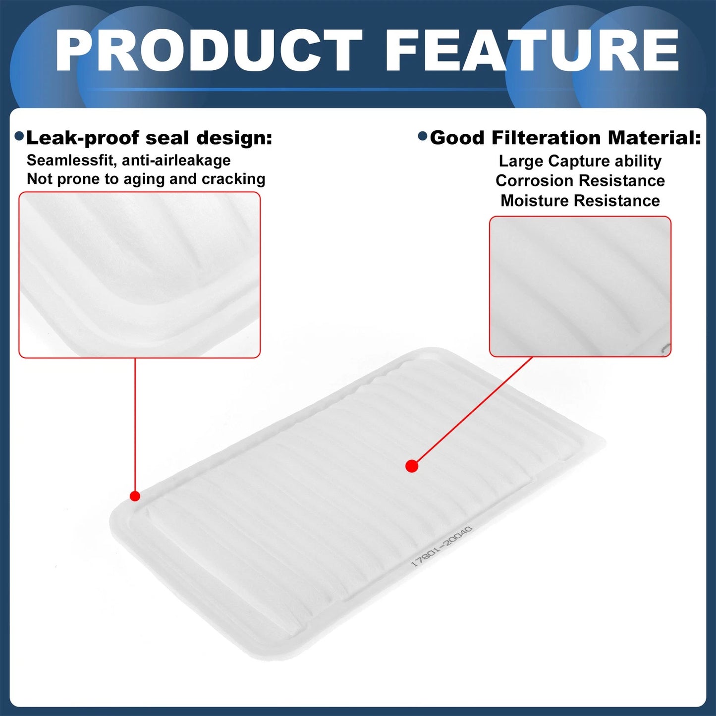 Engine Air Filter for Toyota Camry 2.4L 3.0L (2002-2011) 1 Pcs