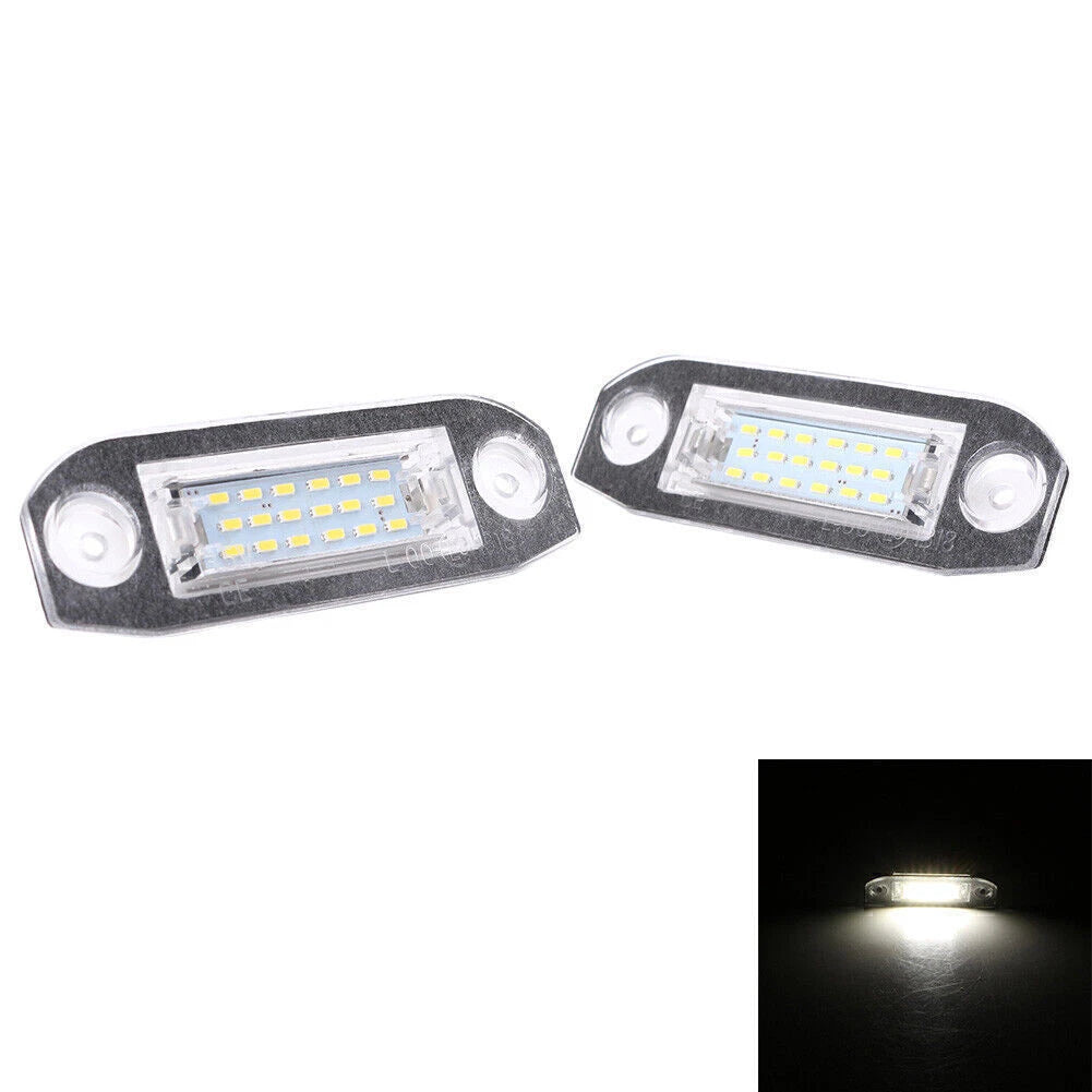 2 x White LED License Plate Lights for Volvo V70, CX60 (2000-2013)