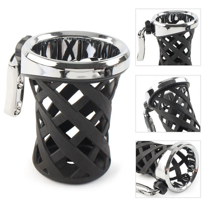 Universal Handlebar Cup Holder with Mesh Basket for Harley