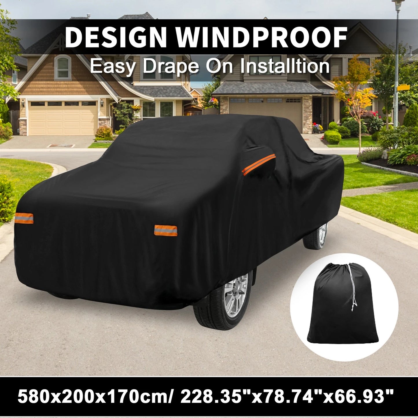 Waterproof Car Cover with Driver Door Zipper for Toyota Tacoma (2005-2023)