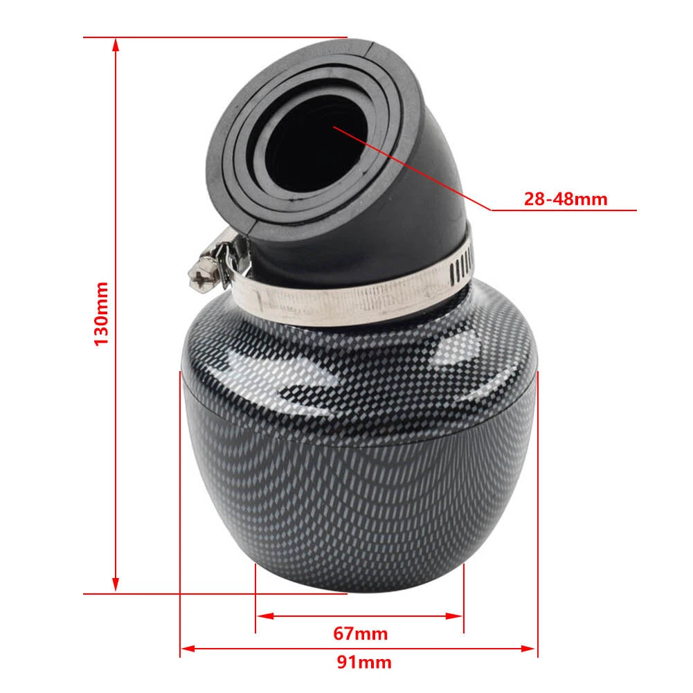 Universal Air Intake Filter Cone Pod for ATV Scooter - 28MM/35/42/48MM Adapter Red