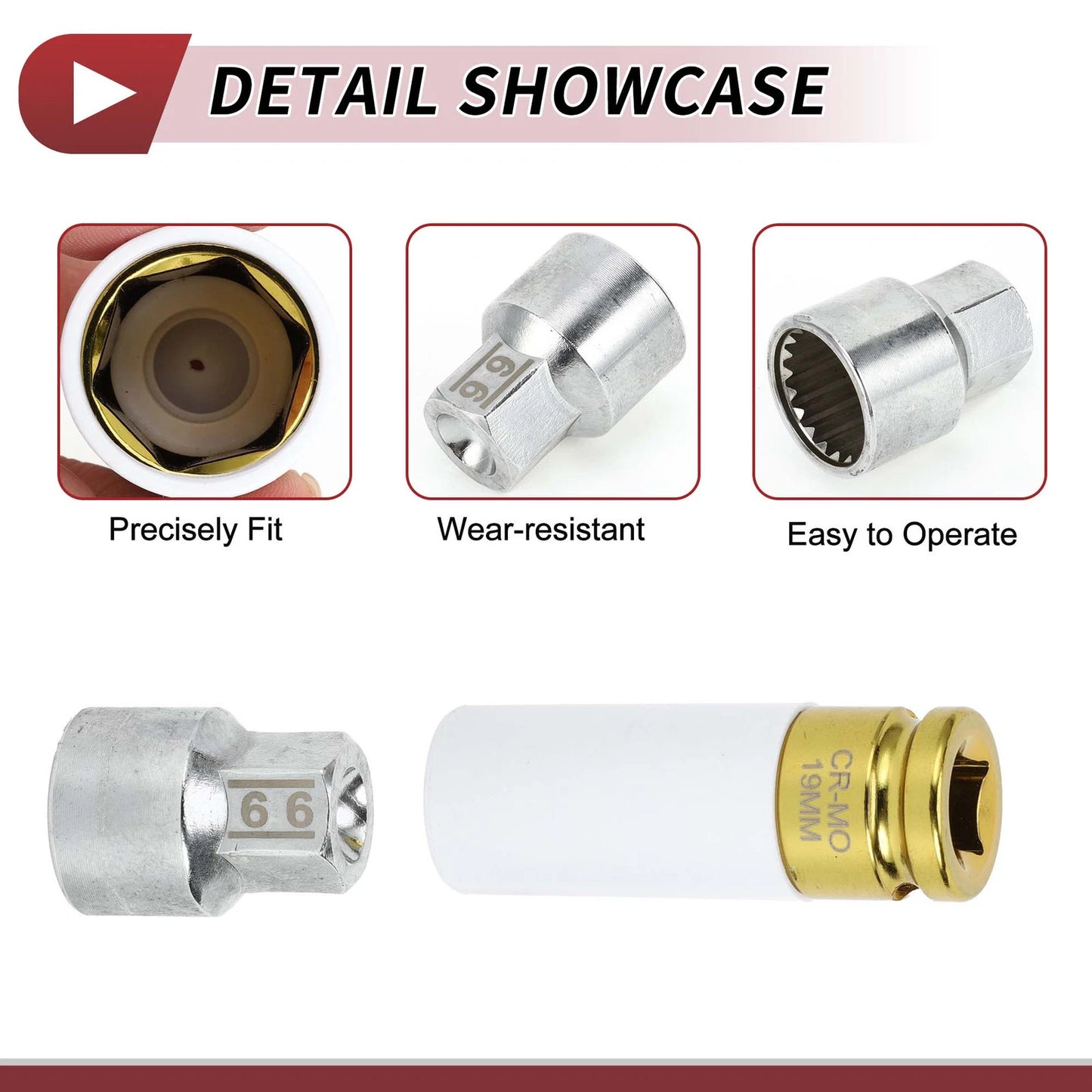 1 x Wheel Lock Lug Nut 20 Teeth Anti-theft Key Socket for Porsche Cayenne