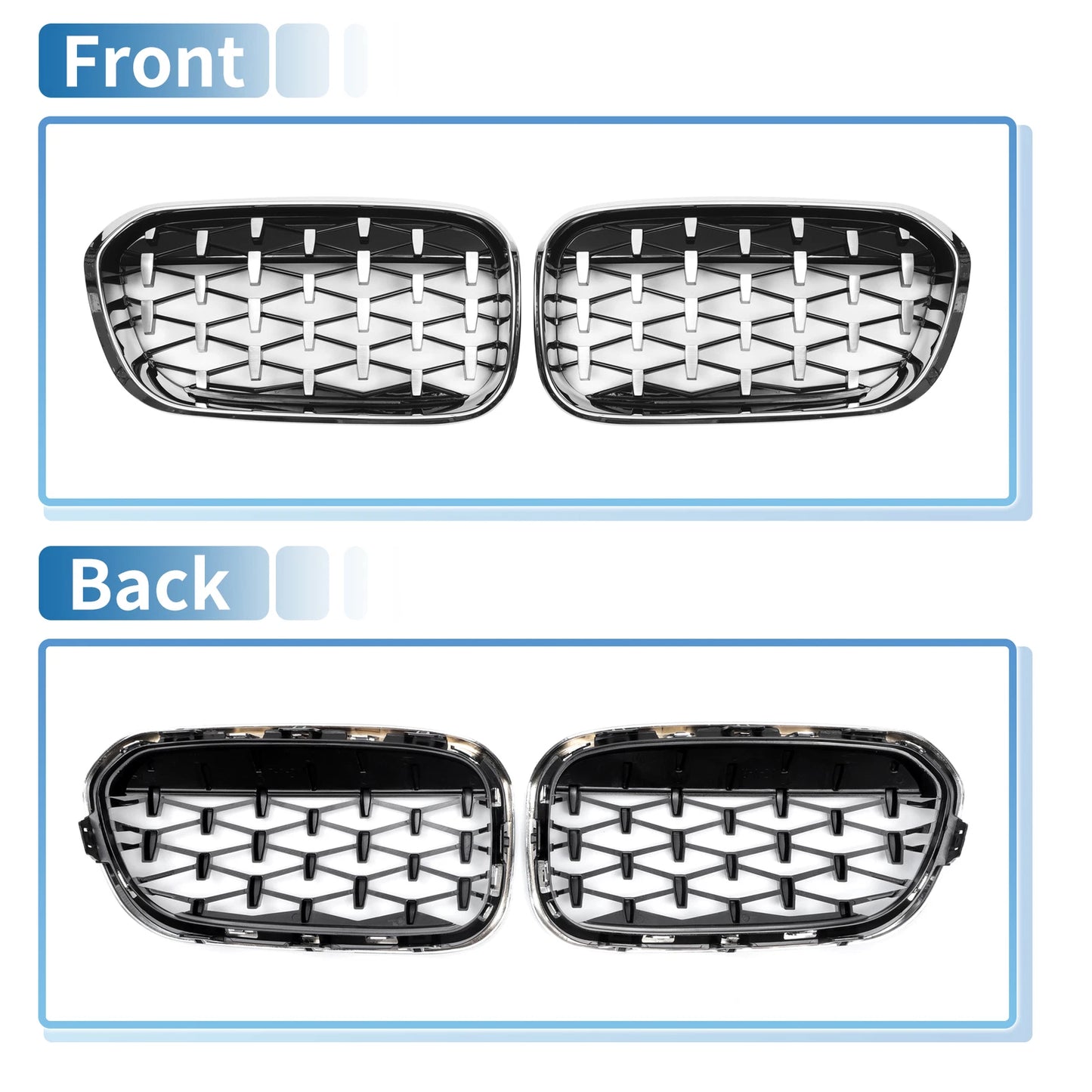 Front Upper Bumper Grille for BMW 1 Series F20 (2015-2018) Diamond Star