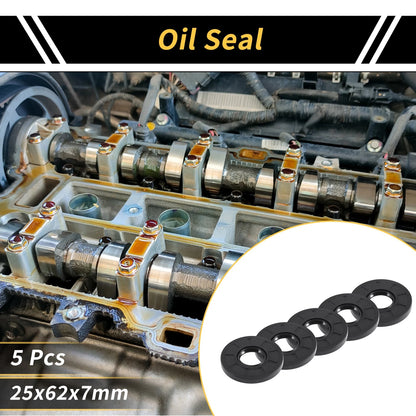 Oil Seal 25x62x7mm NBR Rubber Seal Ring Rotary Shaft 5 Pcs for Make Model