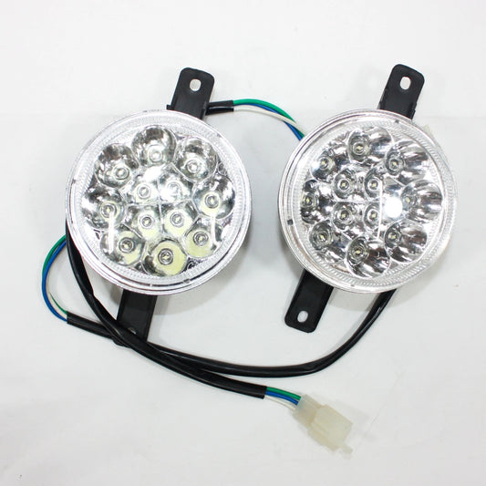 12V  LED Head Light Lamps for 150cc 250cc Bull Farm Quad Dirt Bike ATV