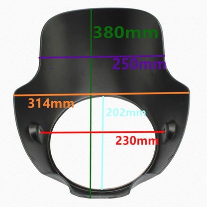 Headlight Fairing Windshield Cover Gloss Black for Triumph Bonneville (2016-2023)