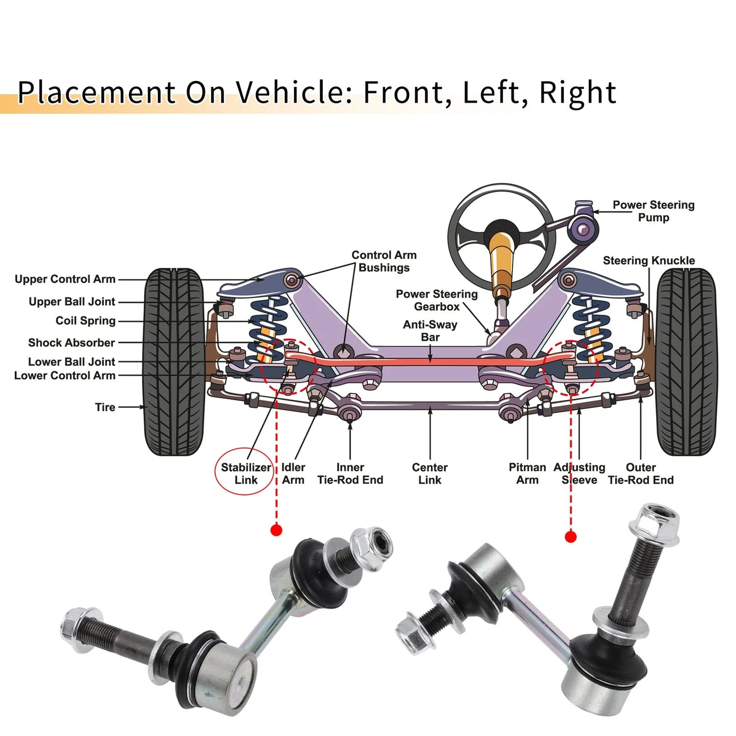 Front Stabilizer Sway Bar Links for Lexus IS250 (2006-2013)