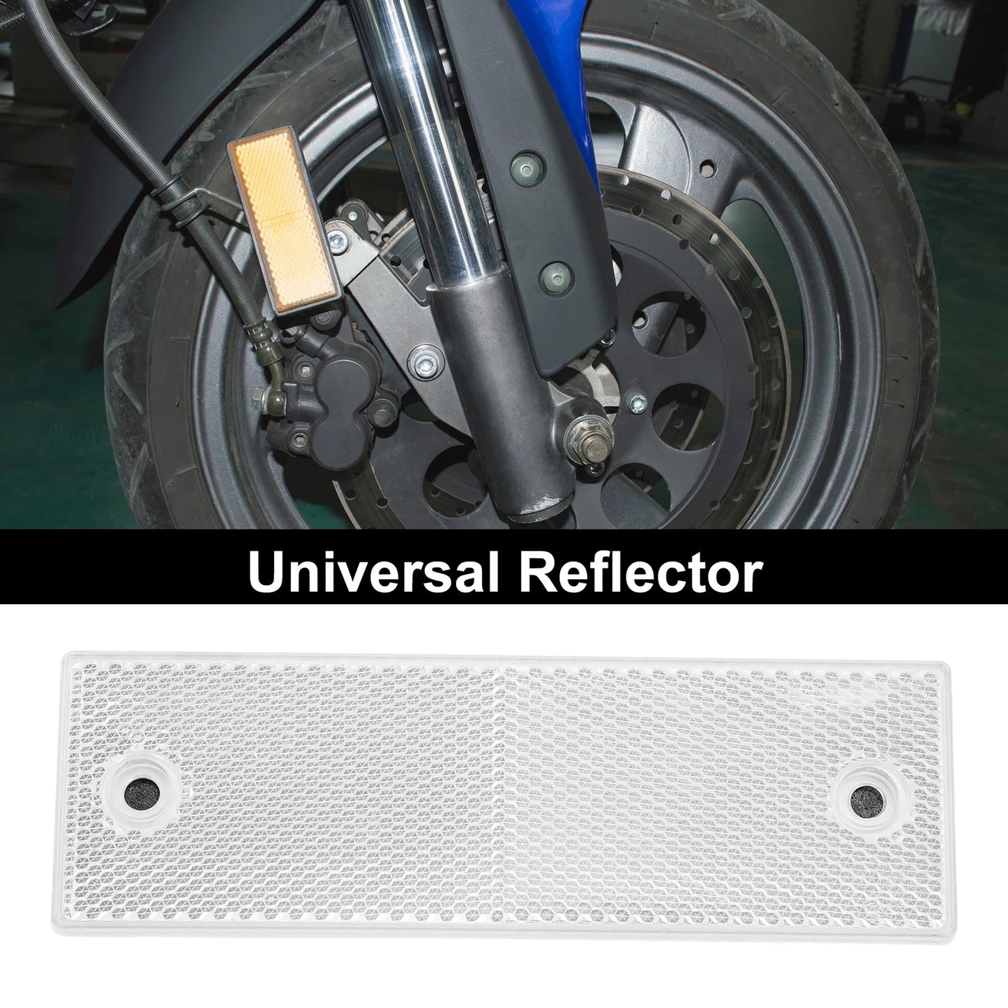 Reflector White Rectangle 15x5cm 10 Pcs for Motorcycle
