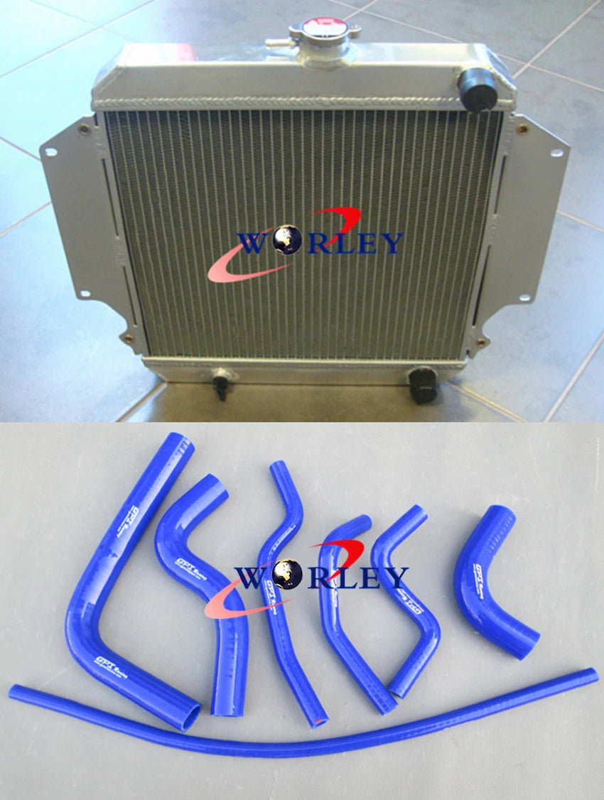 Aluminum Radiator + Blue Hoses for Suzuki Sierra 1.0L 1.3L (1981-1996)