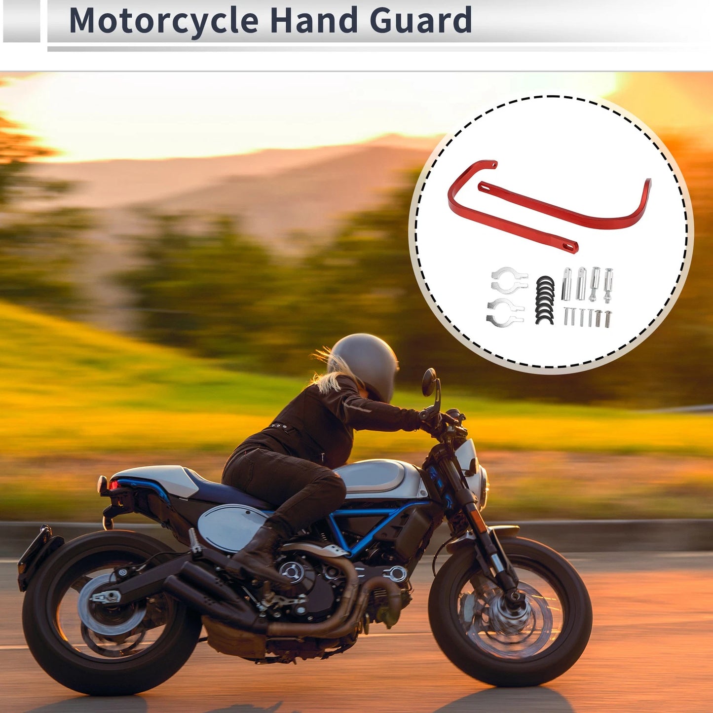 1 Set Universal Hand Guard Knuckle Guard Red Aluminum Alloy for Motorcycles