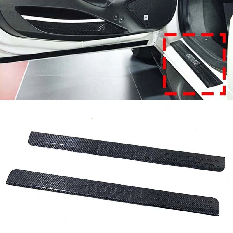 Real Carbon Fiber Door Sill Welcome Pedal Cover Trim Fit For Ferrari F458 F488
