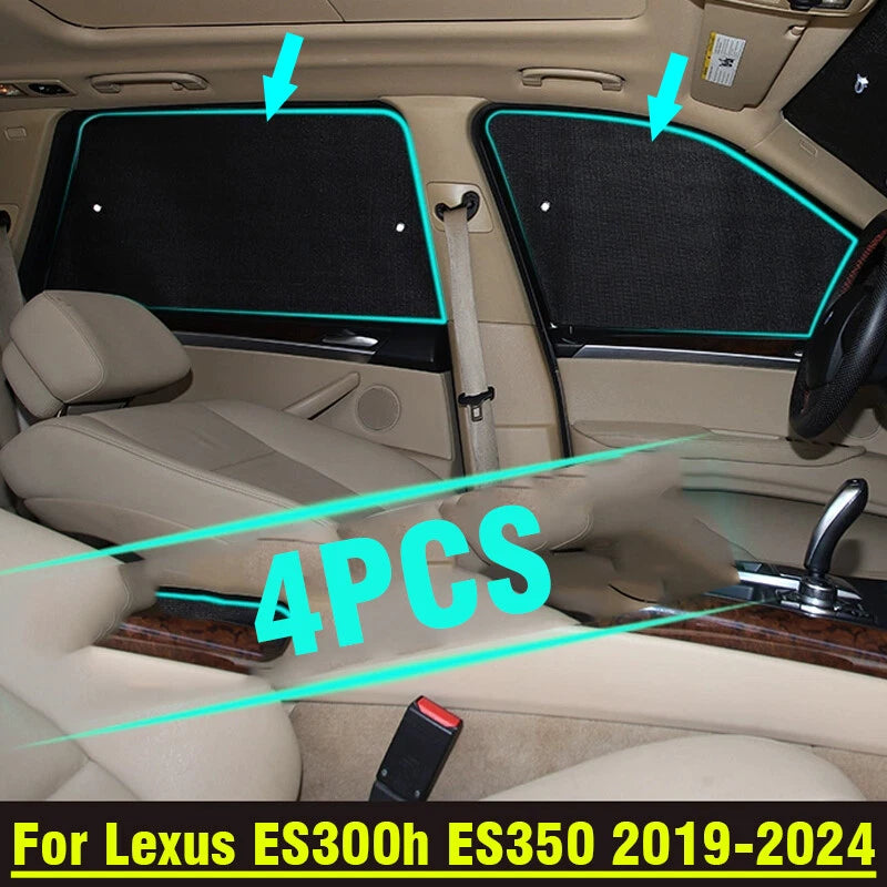 Sunshade / 4pcs / Privacy Black Silver for Lexus ES300h ES350 (2019–2024)