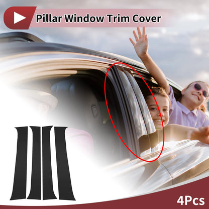 4 Pcs Car Door Pillar Window Trim for Toyota Tacoma (2005-2015) Black