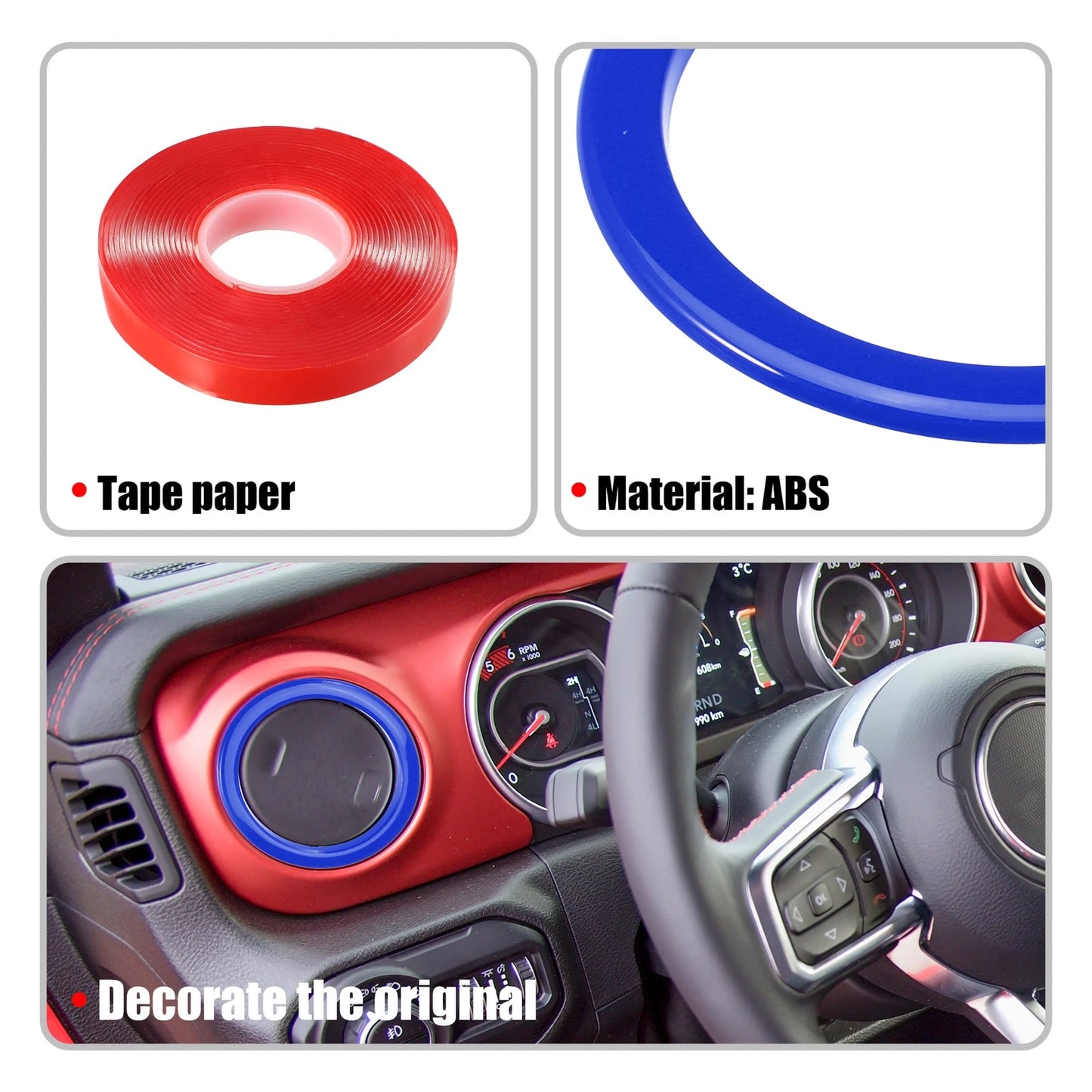 4 x Outlet Vent Trim Accents Frame Covers for Jeep (Fits Various Models)