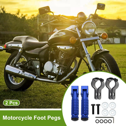 FootPegs 4.8" Rear Footrest Aluminum Blue 2 x for Motorcycle
