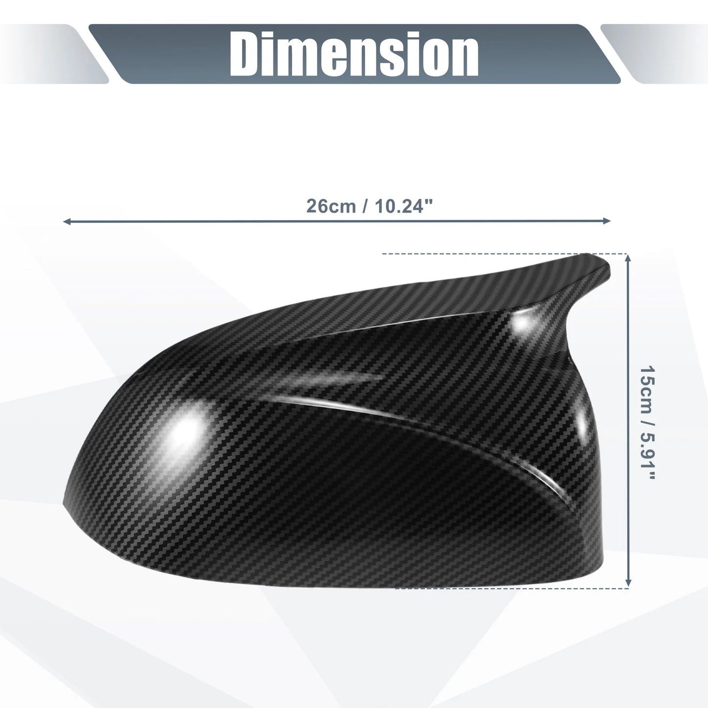 Rearview Mirror Cover Cap  Black Carbon Fiber for BMW X3 X4 X5 X6