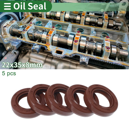 Oil Seal 22x35x8mm 5 x Seal Ring Rotary Shaft FKM Rubber for Make Model