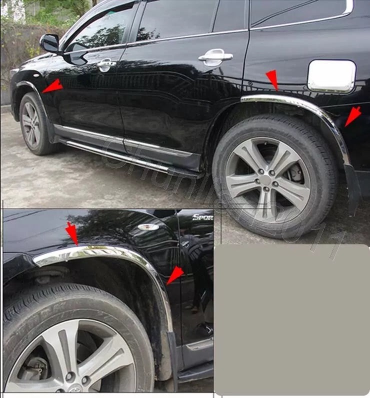 Fender Flare Kit Wheel Arch Cover Trim for Toyota Highlander (2011-2013)
