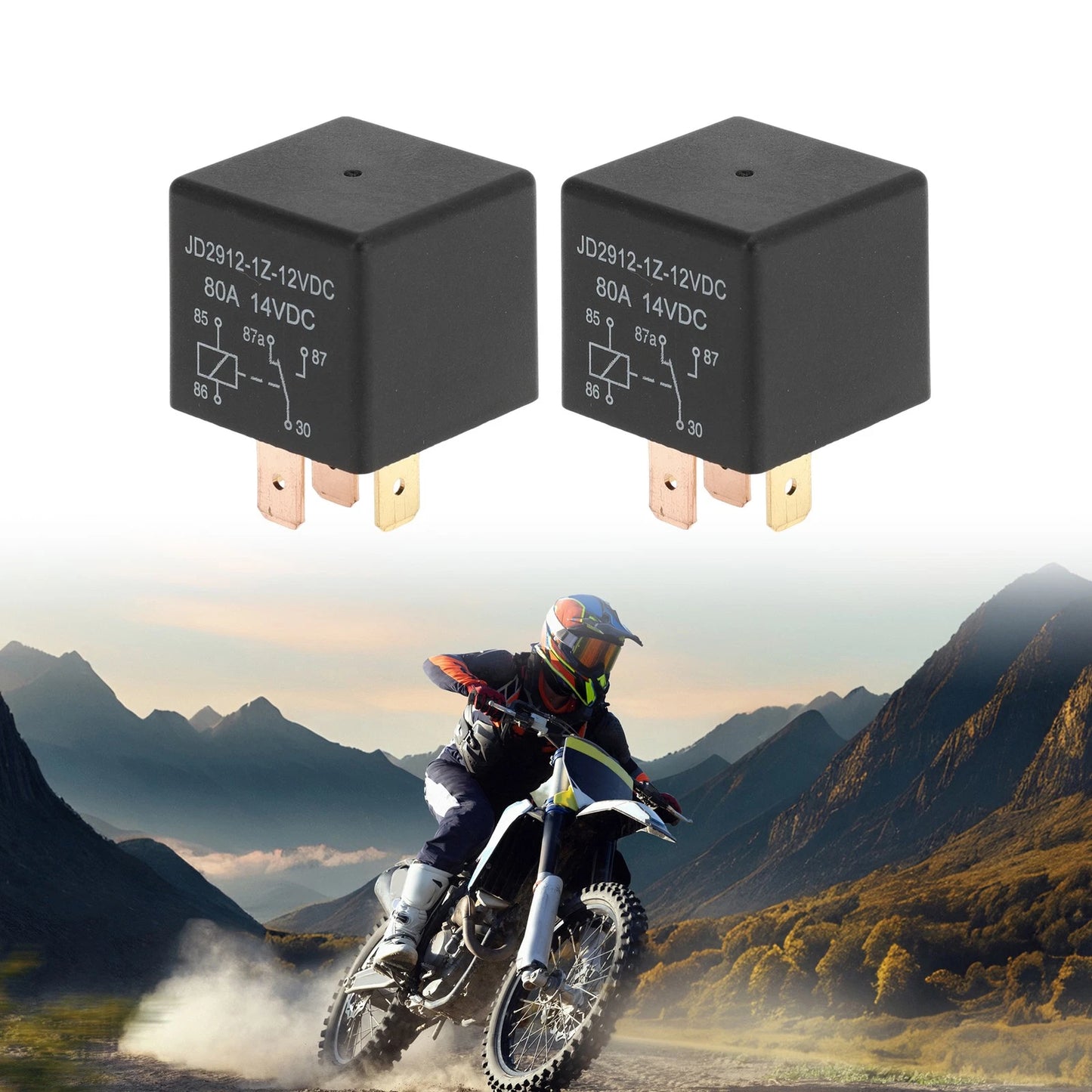 2 x Auto Relay 5 Pins 12V 80A Waterproof Car Relay for All Makes/Models