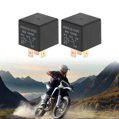 2 x Auto Relay 5 Pins 12V 80A Waterproof Car Relay for All Makes/Models