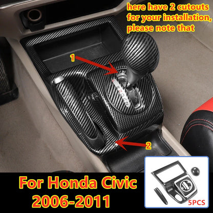 Gear Shift Frame Handbrake Bar Cover Trim Decor for Honda Civic (2006–2011)