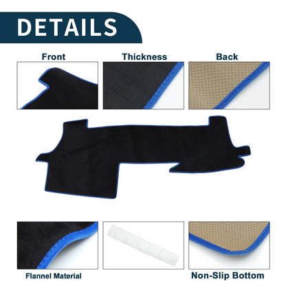 Dashboard Cover Mat for Toyota Mark X Sun Protector Pad Black Blue (2004-2023)