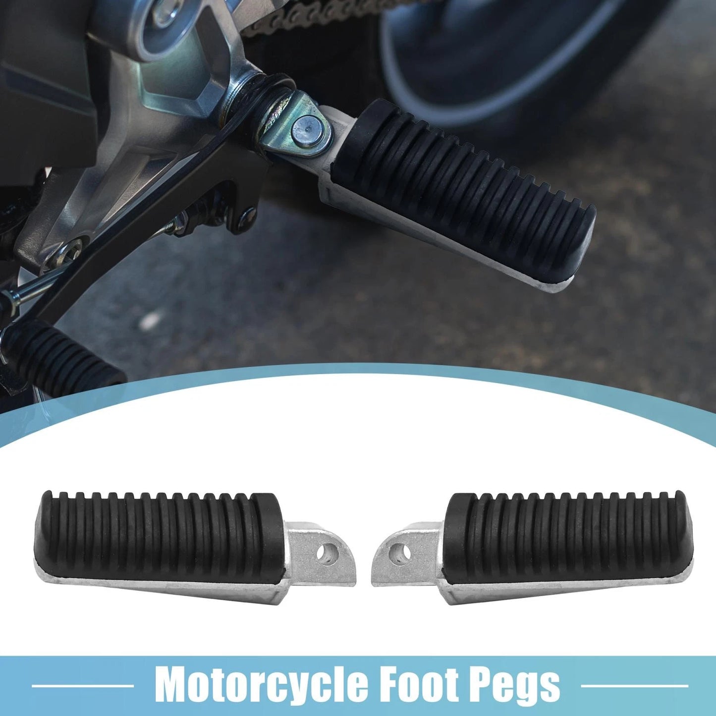 Rearsets / 1 Pair 8mm / Rear Set Footrest Footpeg Black for Motorcycle