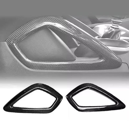 Carbon Fiber Console Shift Side Armrest Cover Trim for Hyundai Veloster 11-17