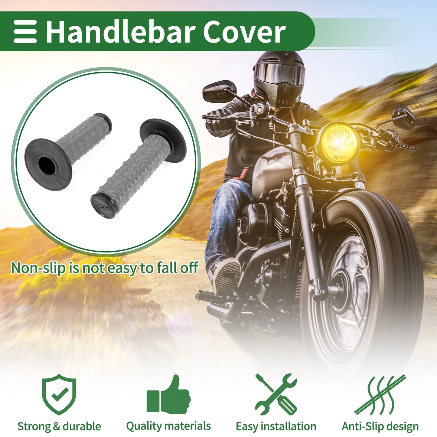 7/8" 22mm Motorcycle Hand Grips Cover Handlebar Cover for Make Model