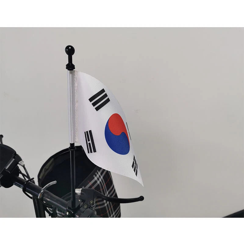 Black Motorcycle Pole Mount for Harley, Honda, BMW - Universal Flag Holder