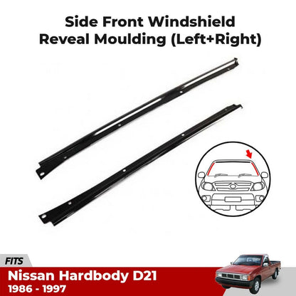 LH+RH Front Side Windshield Moulding Trim Fits Nissan Navara D21 Ute 1986-97