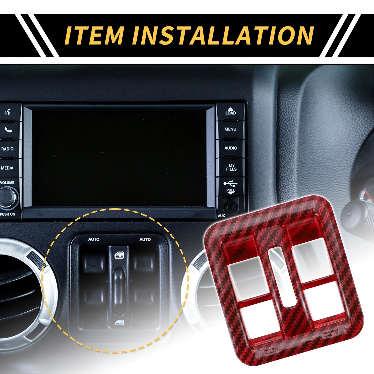 Dashboard Window Switch Cover Trim for Jeep Wrangler JK (2007-2018)