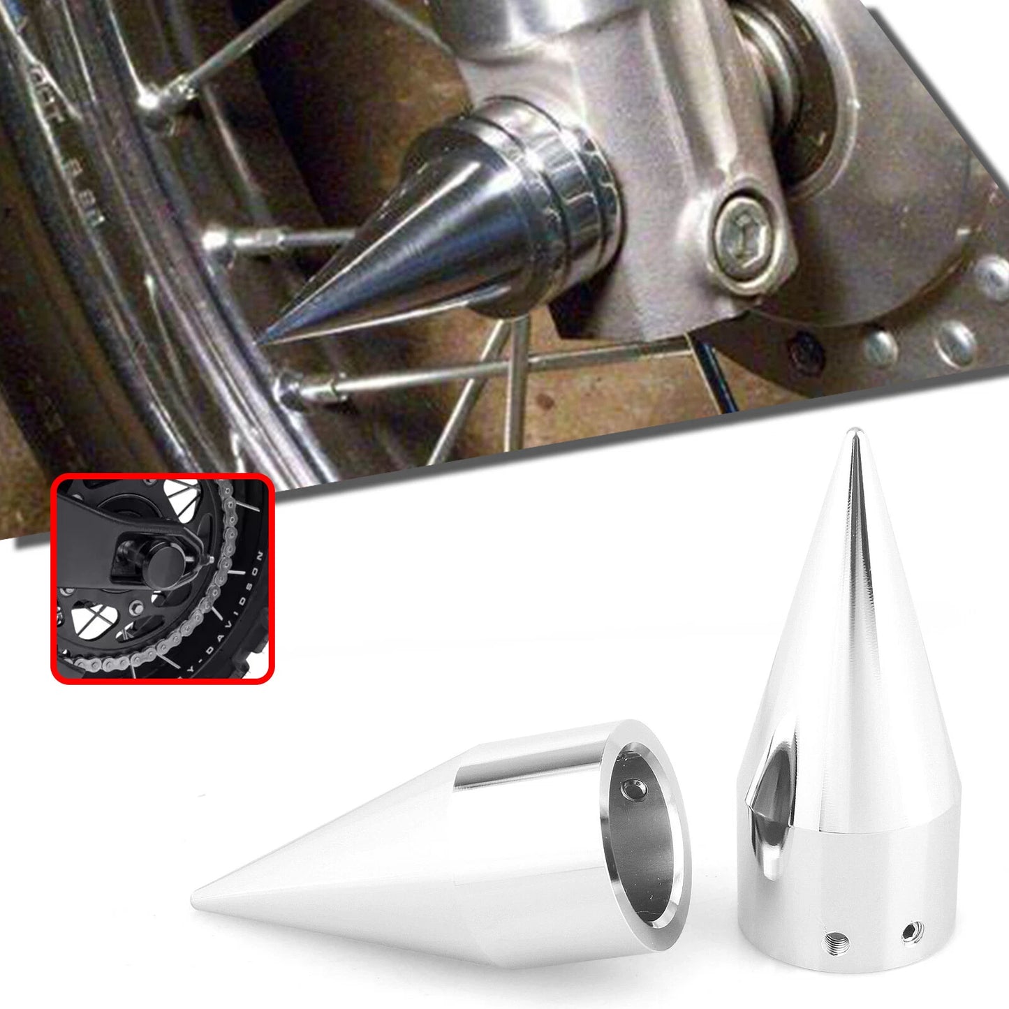 29mm Front Axle Nut Covers for Harley Davidson Dyna, Sportster 883