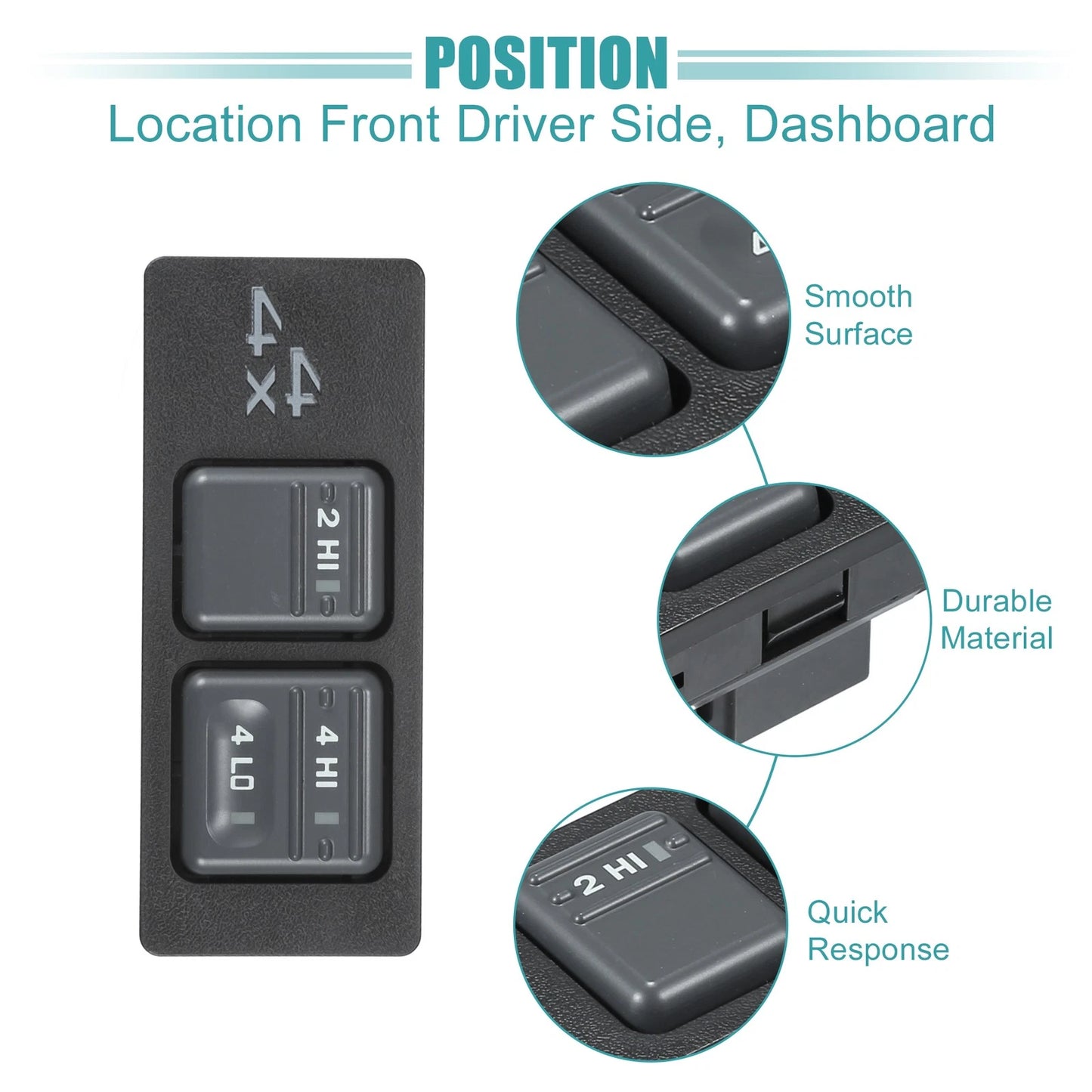4WD Selector Switch 4x4 Wheel Drive Switch for Chevrolet K1500 (1996-1999)