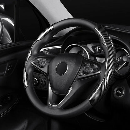 38cm Non-Slip Steering Wheel Cover for Car Black