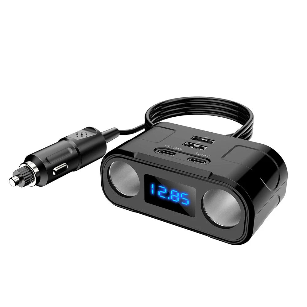 60W Intelligent Cigarette Lighter Charger for Car & Truck (12-24V)