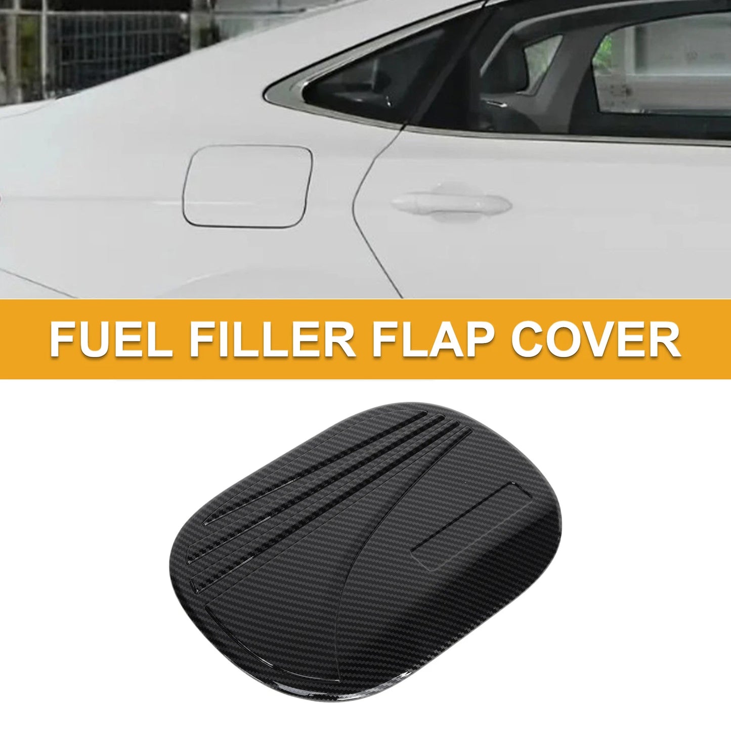 Fuel Tank Door Cap for Hyundai Tucson 2019-2020 Carbon Fiber Black