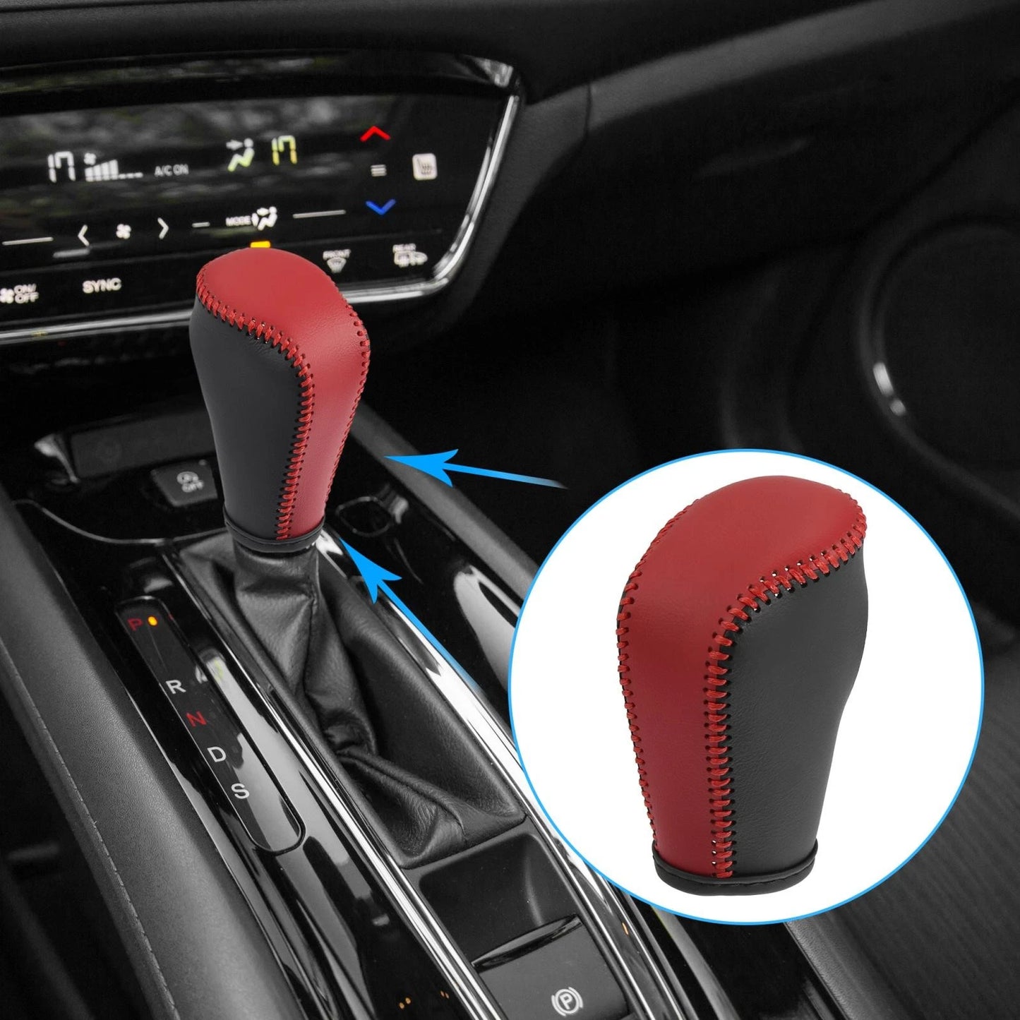 Black Red Gear Shifter Knob Cover for Mazda 3 (2014-2018)