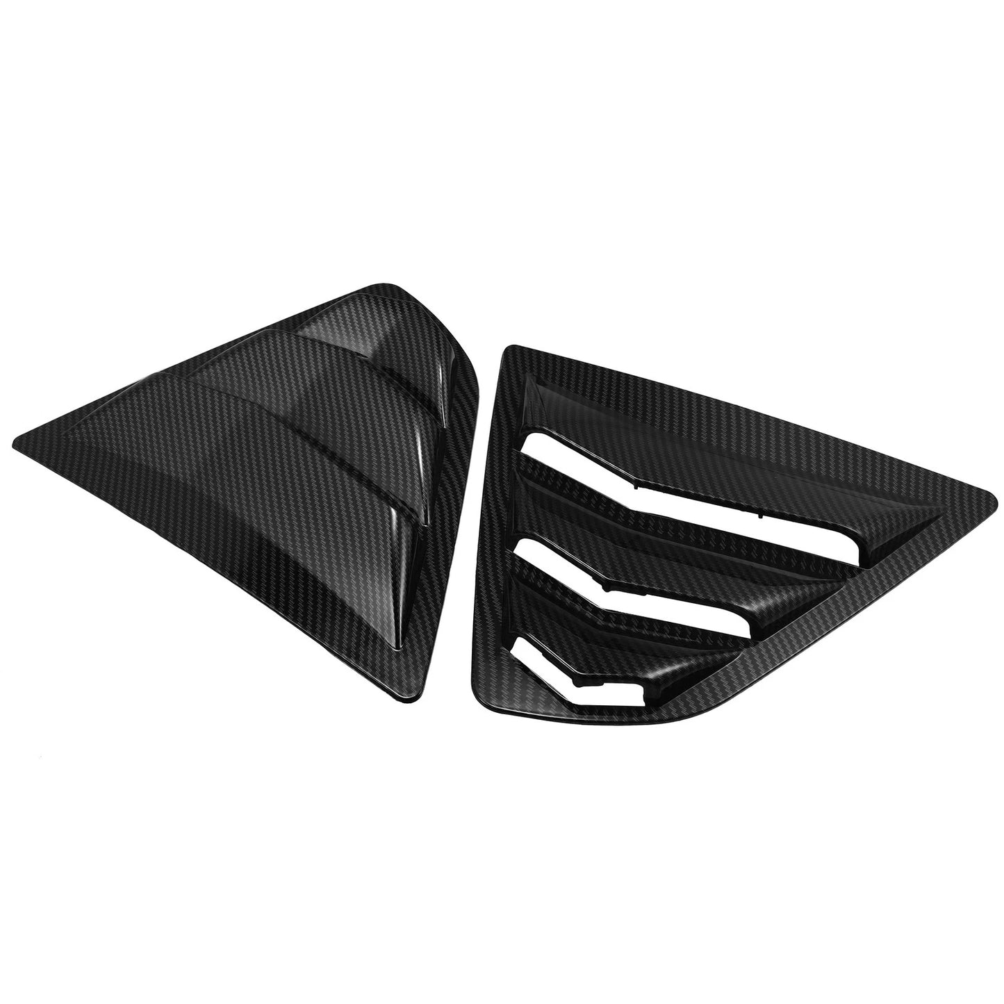 1 Pair Rear Side Window Louvers Carbon Fiber Pattern Black for Toyota Camry