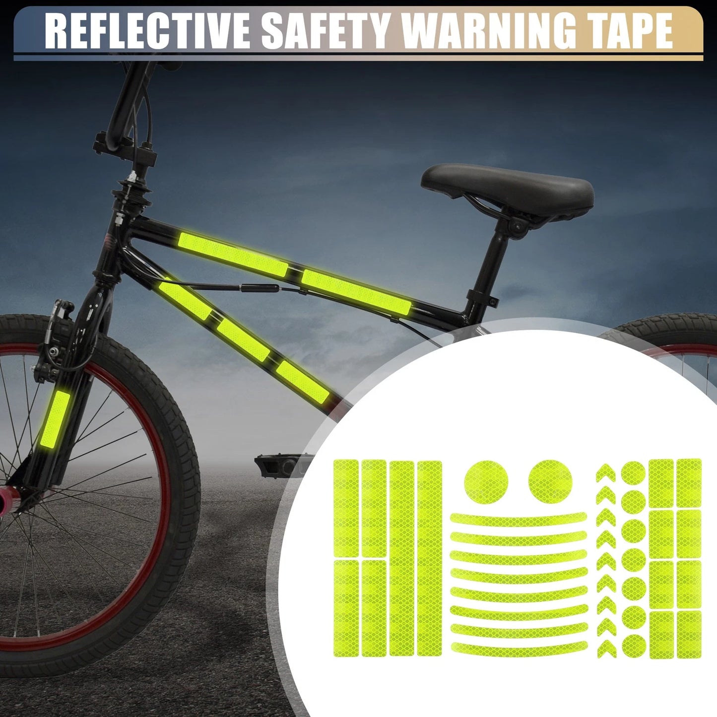 42pcs / Reflective Safety Warning Tape for Bike Motorcycle