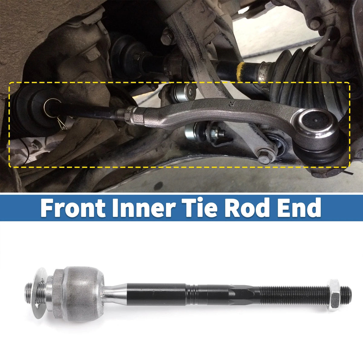 2 x Front Inner Tie Rod End Links for Ford Fusion, Lincoln MKZ (2013-2020)