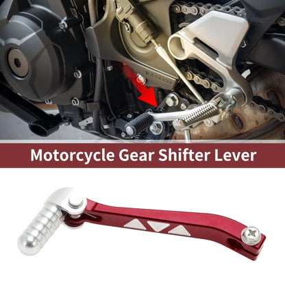 Folding Motorcycle Gear Shifter Lever for Kayo T4 Red Silver Tone Head