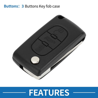 3 x Keyless Entry Remote Key Fob Shell Case for Peugeot 207 (2006-2014)