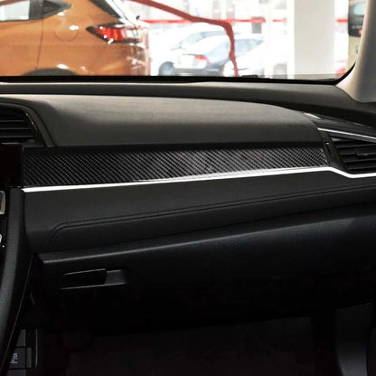Car Carbon Fiber Interior Dashboard Strip Trim fit For Honda Civic X 2016-2018