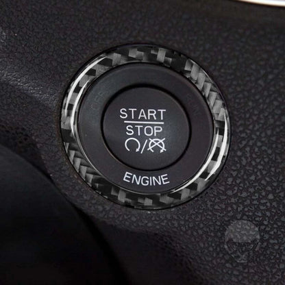 Carbon Fiber Engine Start Button Ring Cover Trim Fit For Dodge Charger 2011-2014