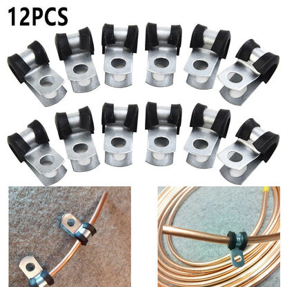 4.7mm Brake Pipe Clips 3/16" Lined Metal+Rubber P Clips