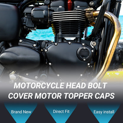 Flat Head Bolt Cover Caps 7.5mm-10mm 10 Pcs for Motorcycle