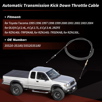 Throttle Cable for Toyota Tacoma 1995-2004 (2 x Auto Trans Kick Down)